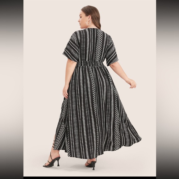 BloomChic Shirred Split Hem Dress - Picture 2 of 4